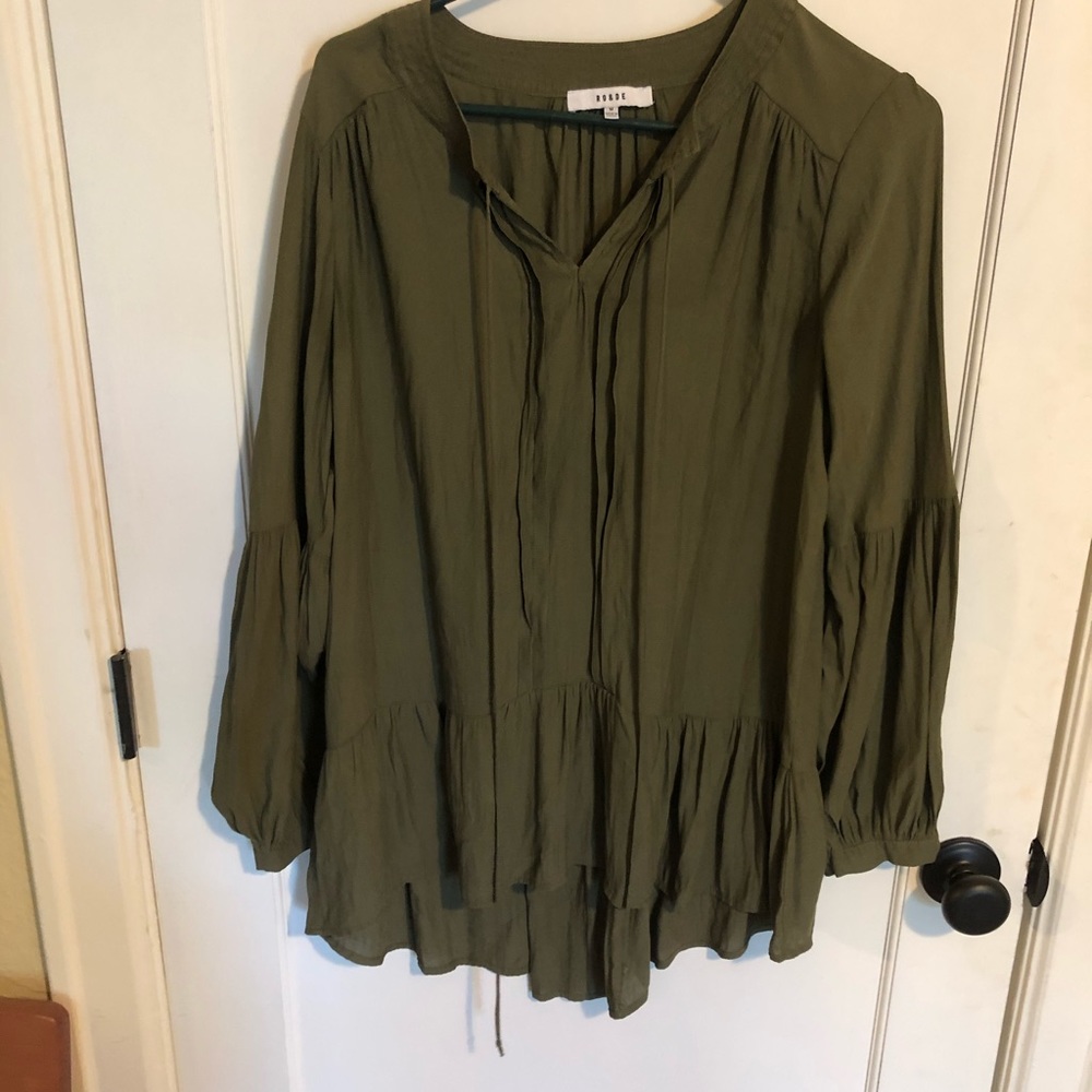 Ro & De Forest Green Peasant shirt
